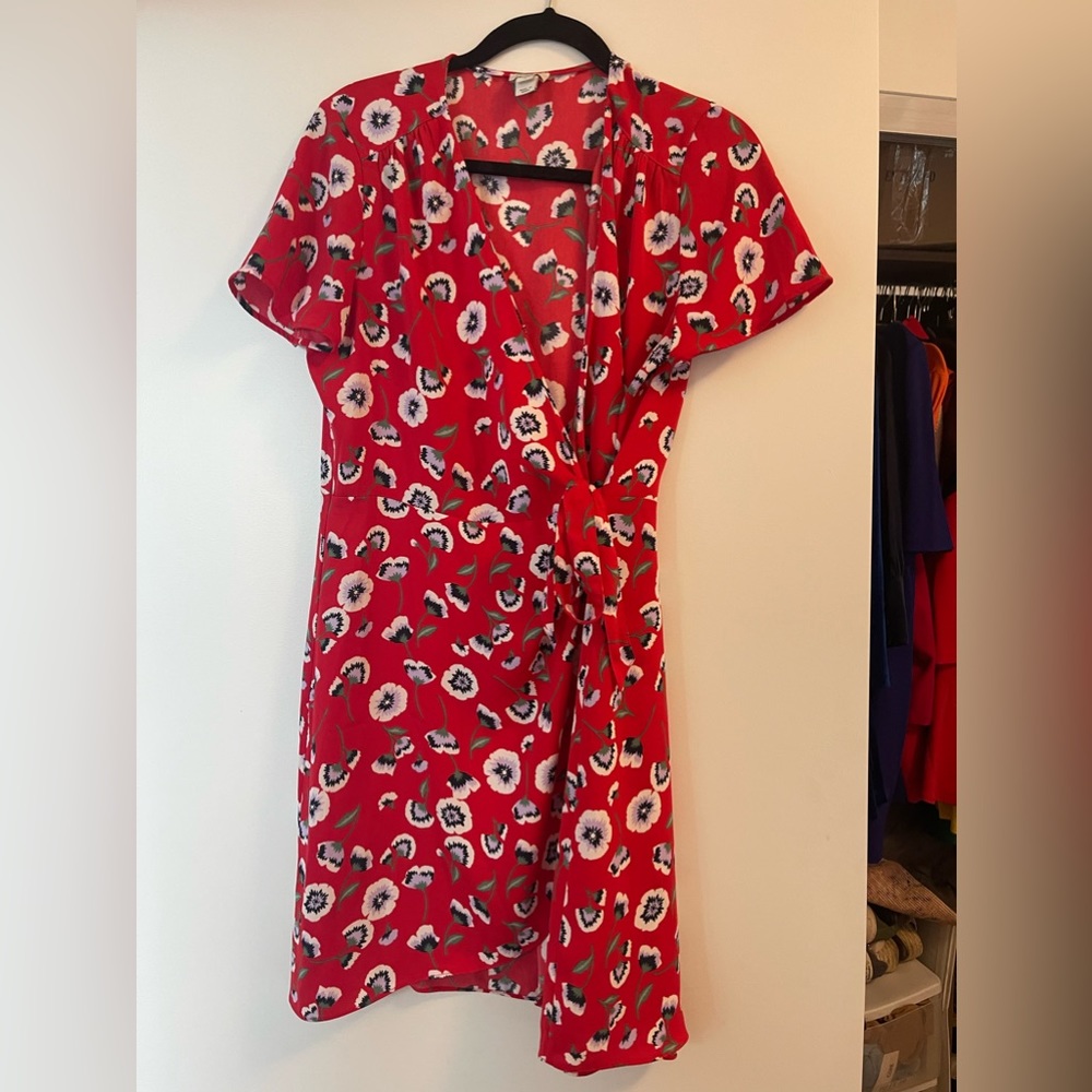 Red floral sun dress